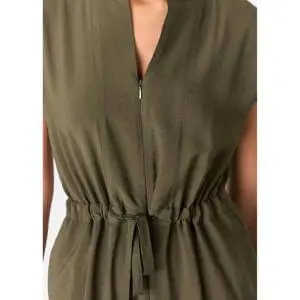 Whistles Khaki Sleeveless Drawstring Jumpsuit